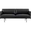 Outline Sofa 2-seater, Silk Leather Black - Soffor - Anderssen & Voll - Svart