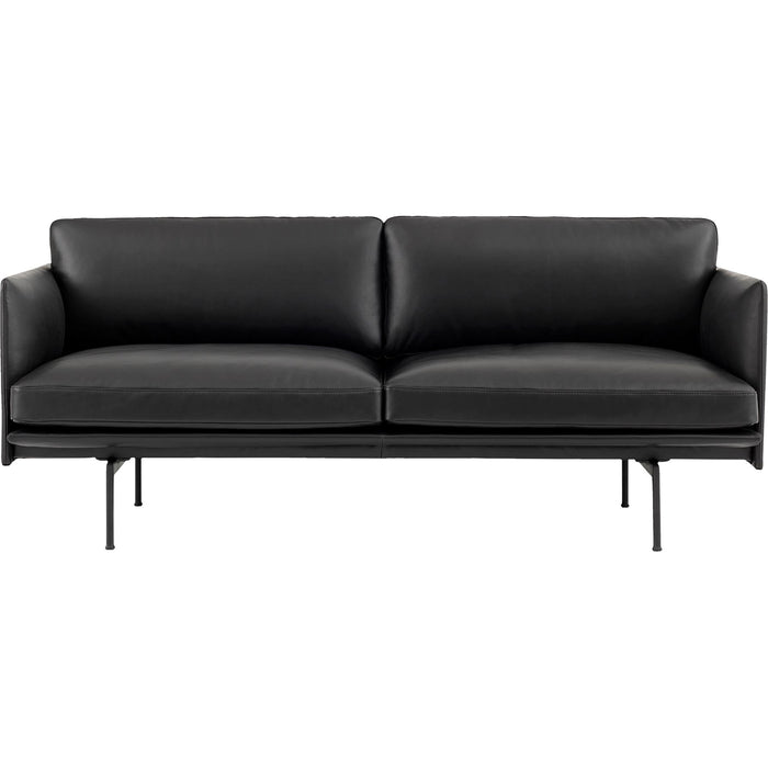 Photo of Outline Sofa 2-seater - Silk Leather Black