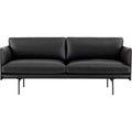 Outline Sofa 2-seater, Silk Leather Black - Soffor - Anderssen & Voll - Svart