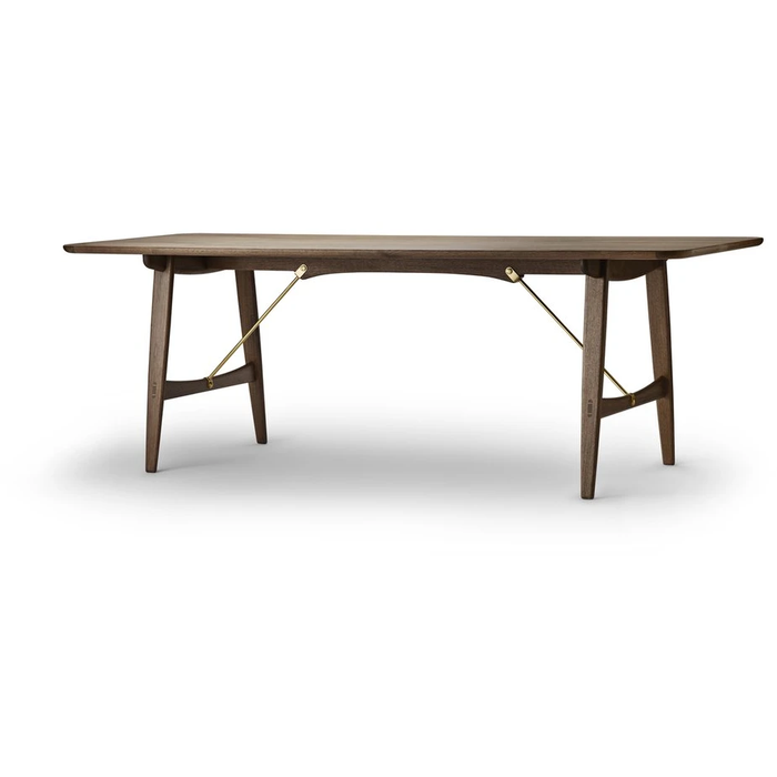 Photo of Bm1160 Hunting Table Dining Table Clear Lacquered Walnut-Brass