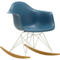 Eames Plastic Armchair Rar - 83 Sea Blue - White Base - Golden Maple - Matstolar - Charles & Ray Eames - Blå - Metall/trä/plast