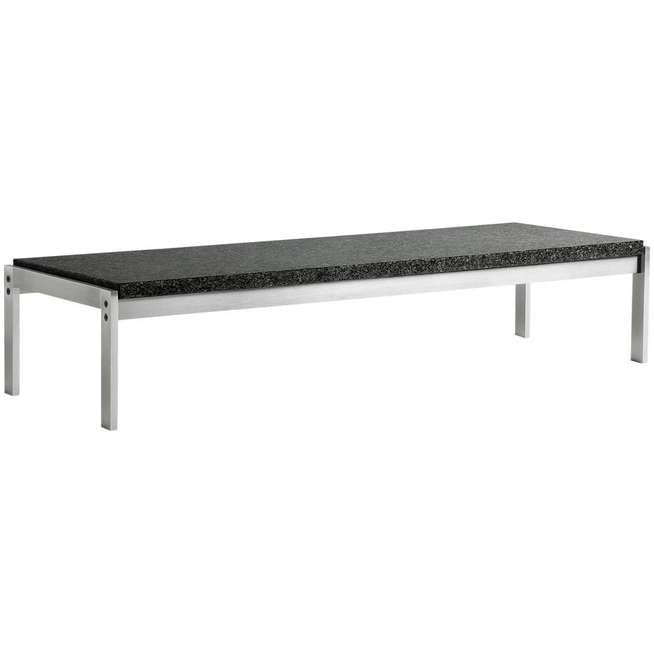 Photo of Pk62, Granite - Coffee table - Poul Kjærholm - Grey - Metal/stone