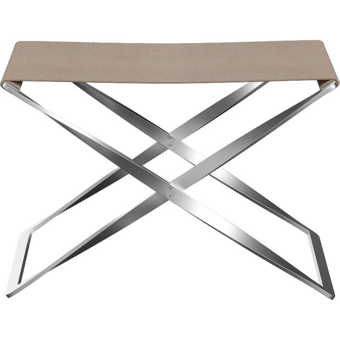 Photo of Pk91, Canvas, Natural - Footstools - Poul Kjærholm - Beige - Metal