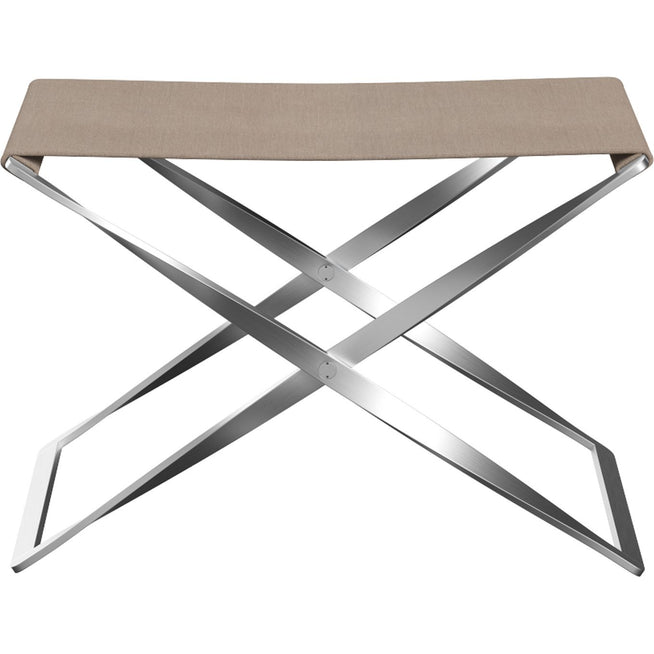 Photo of Pk91, Canvas, Natural - Footstools - Poul Kjærholm - Beige - Metal