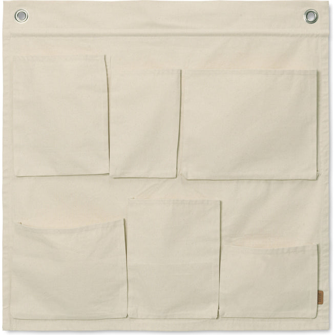 Photo of Canvas Wall Pockets - Børneopbevaringsboks - Large - Off-white - W70 X H70 Cm