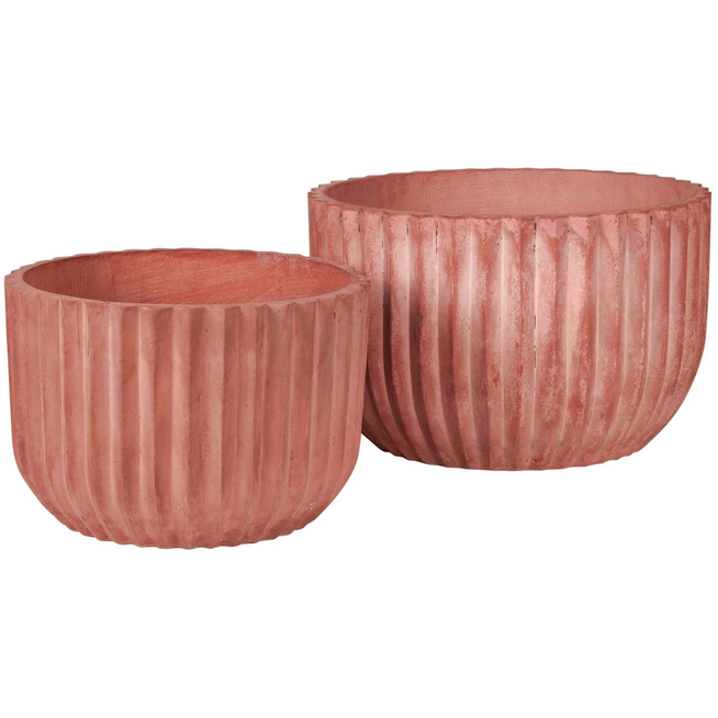 Photo of Fiber flowerpot terracotta - set of 2 pieces