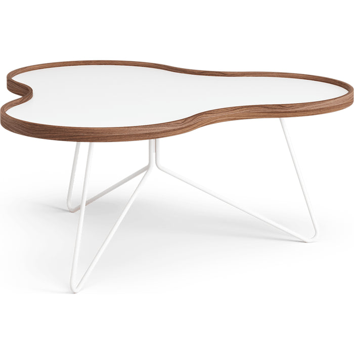 Photo of Flower Table 84x90 Cm White, 39cm, Walnut Edge