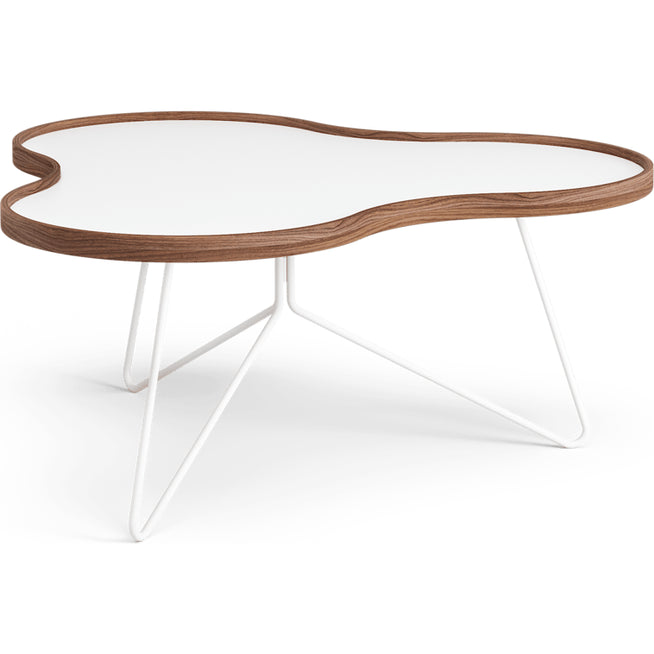 Photo of Flower Table 84x90 Cm White, 39cm, Walnut Edge