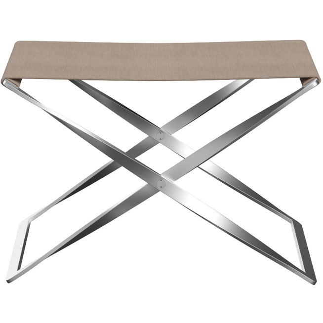 Photo of Pk91, Canvas, Natural - Footstools - Poul Kjærholm - Beige - Metal