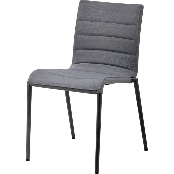 Core Chair Without Armrests, Cane-line Softtouch, Grey, incl. Quickdry Foam, Stackable - Outdoor Dining Chairs - Foersom & Hiort-lorenzen Mdd - Grey - Metal/Textile/Foam