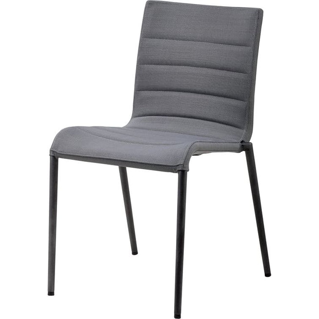 Photo of Core Chair Without Armrests, Cane-line Softtouch, Grey, incl. Quickdry Foam, Stackable - Outdoor Dining Chairs - Foersom & Hiort-lorenzen Mdd - Grey - Metal/Textile/Foam