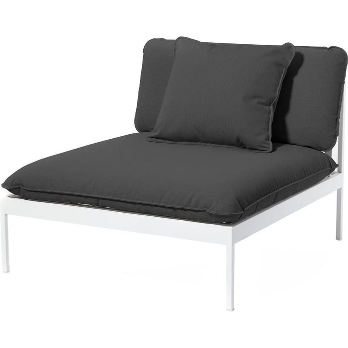 Photo of Bönan Lounge Chair - Light Grey Aluminum Frame - Cushion Dark Grey Sunbrella Sling - Outdoor Armchairs
