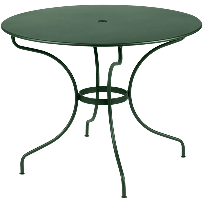 Photo of Opéra Table Ø 96 cm, Cedar Green - Outdoor dining table - Studio Fermob - Green - Metal