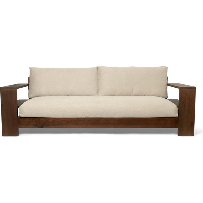 Photo of Edre Sofa - 2 Personers Sofa - Classic Linen / Dark Stained Pinewood - W240 X D90 X H85 Cm