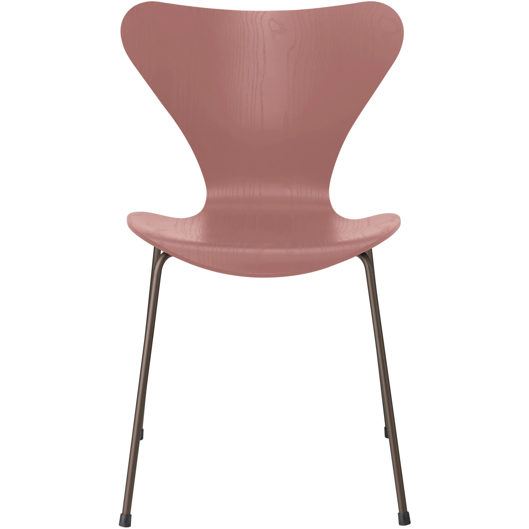 3107 Seven, coloured box, Venetian Red, Underframe Brown Bronze - Dining chairs - Arne Jacobsen - Red - Metal/wood
