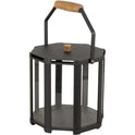 Lightlux Lantern M/teak - Lantern - Lava Grey, Aluminium