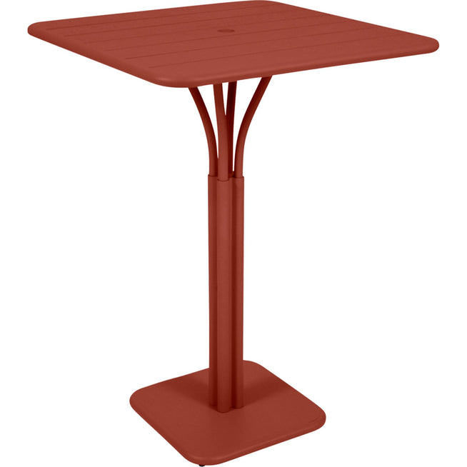 Photo of Luxembourg High Table Red Ochre 20 - Outdoor Dining Table - Frédéric Sofia - Red - Metal