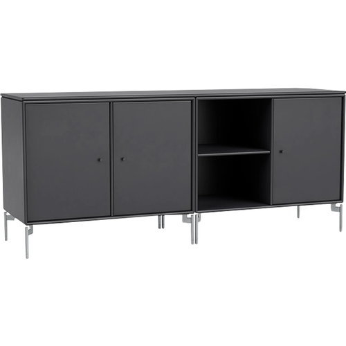 Photo of Save Lowboard - Anthracite / Matt Chrome Legs - Sideboards - Peter J. Lassen - Black - Mdf
