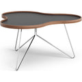 Thumbnail photo of Flower Table 84x90 Cm Black, 45cm, Walnut Edge, Chrome Base