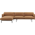Thumbnail photo of Outline Sofa Chaise Longue Left - Silk Leather Cognac - Brown