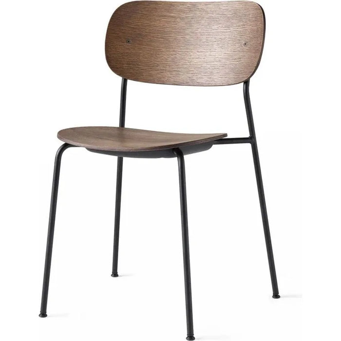Co Chair Black Steel Base, Stained Oak Seat & Back, Shell Without Upholstery - Matstolar - Norm Architects - Brun - Metall/trä
