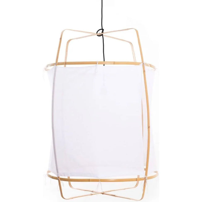 Photo of Hanging lamp Z2 blond frame with white cotton Ø67x100cm