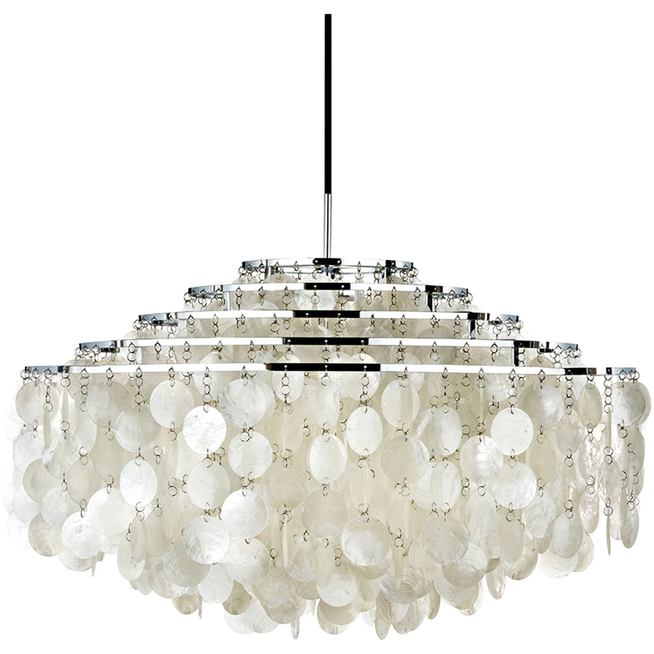 Photo of Fun 11dm Pendant  - Pendellampor - Verner Panton - Silver,beige