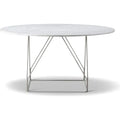 Thumbnail photo of Jg Dining Table Ø: 140 cm - White Carrara/Brushed Stainless Steel