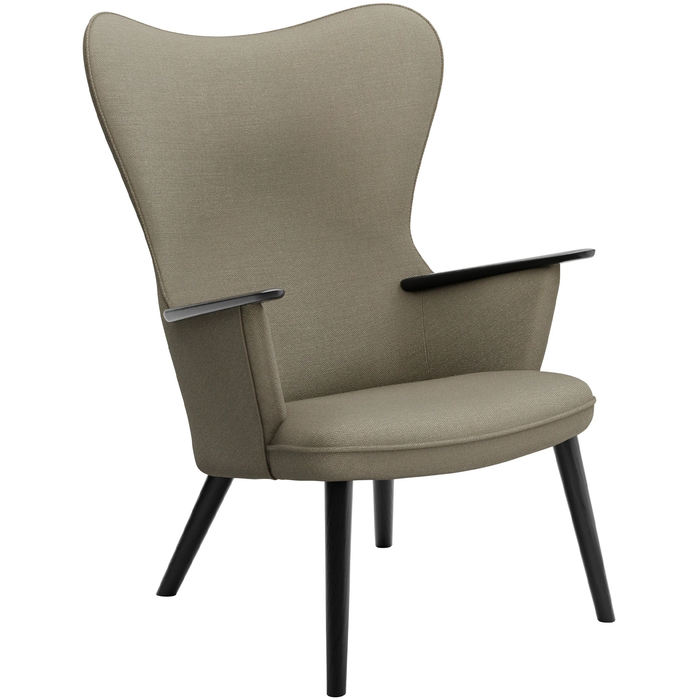 Photo of Carl Hansen - Ch78 Armchair, Black Oak, Fabric Group 3 Fiord 0271 - Armchairs - Hans J. Wegner - Wood/textile/foam