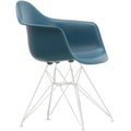 Eames Plastic Armchair Dar - 83 Sea Blue - White Base - Matstolar - Charles & Ray Eames - Blå - Metall/plast