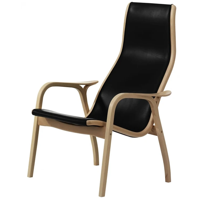 Photo of Lamino Armchair Black-saddle Leather-oiled Oak