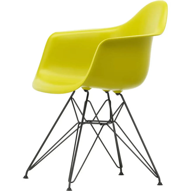 Photo of Eames Plastic Armchair Dar - 34 Mustard - Basic Dark Base - Dining Chairs - Metal/plastic