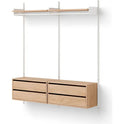 Wardrobe Shelf Cabinets W. Drawers - Shelving System - Oak
