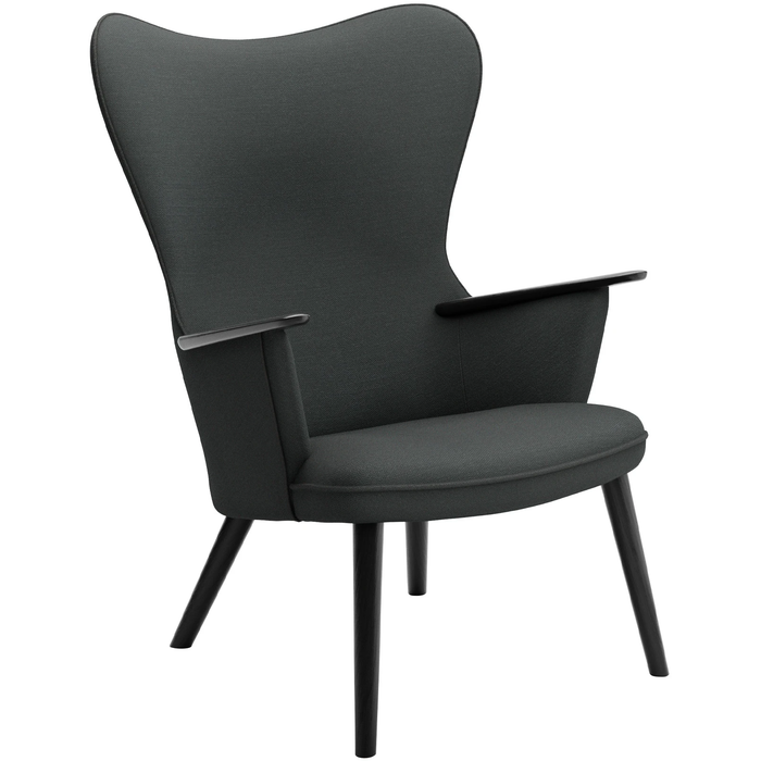 Photo of Carl Hansen - Ch78 Armchair, Black Oak, Fabric Group 3 Fiord 0191 - Armchairs - Hans J. Wegner - Wood/Textile/Foam