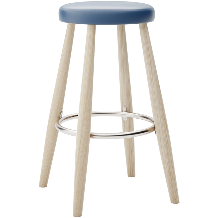 Carl Hansen - Ch58 Low Stool, Soaped Oak, Leather Group A Loke - 7310 - Bar stools & bar stools - Hans J. Wegner - Wood - Leather/metal/wood