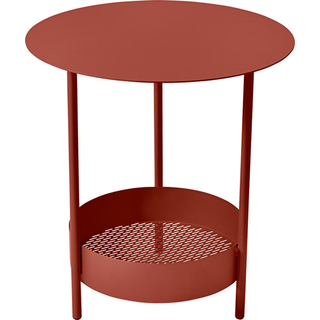 Photo of Salsa Pedestal Table, Red Ochre - Small Tables & Side Tables Outdoor - Goula / Figuera - Red - Metal