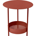 Salsa Pedestal Table, Red Ochre - Small Tables & Side Tables Outdoor - Goula / Figuera - Red - Metal