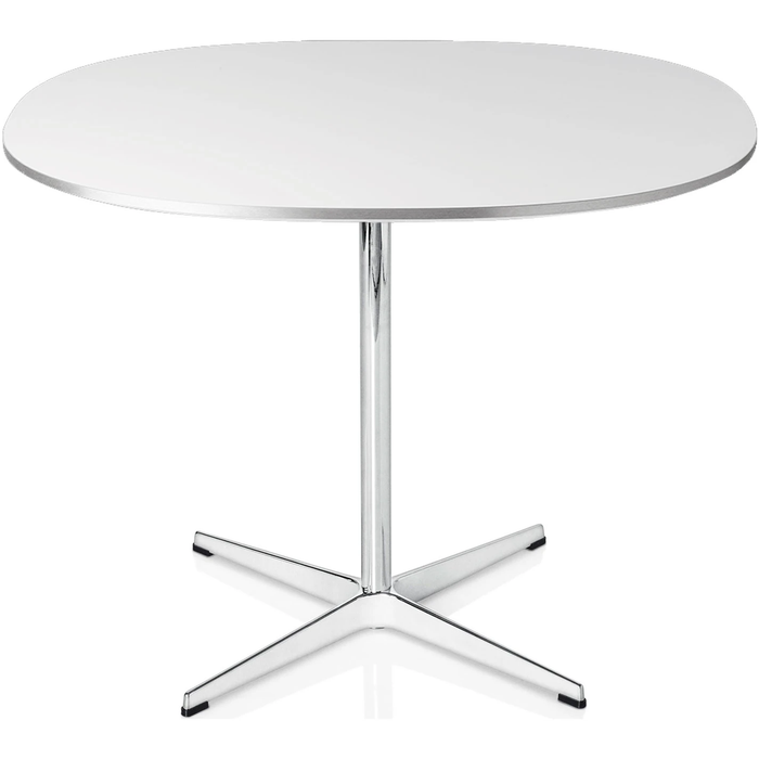 Photo of A602 Supercirkulär, 75x75 cm, laminate vit, 4-grenade Stjärnfot - matbord - Arne Jacobsen,piet Hein - vit - laminate/metal