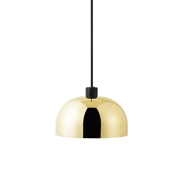 Photo of Grant Pendant Lamp Brass, Small- Steel, Granite