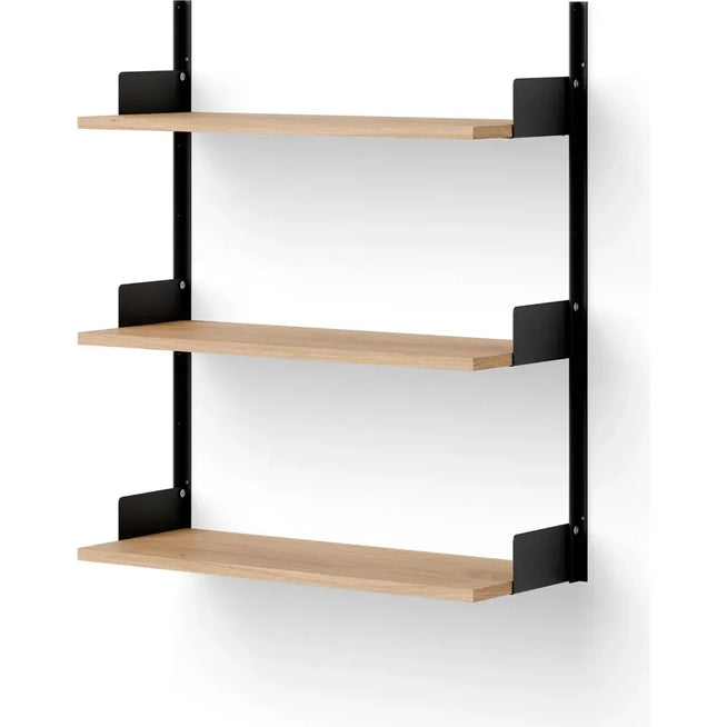 Photo of Wall Shelf - 90 - Oak / Black - H90 X W83.5 X D30.5 Cm