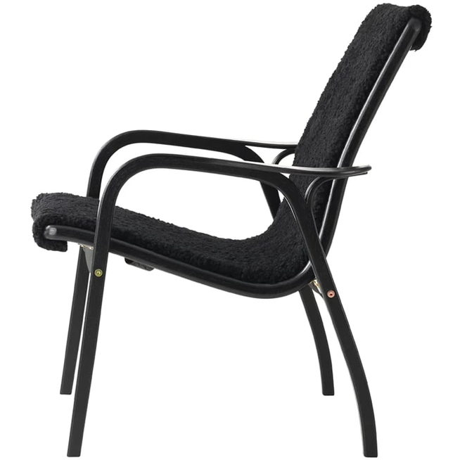 Photo of Laminett Armchair Sheepskin Black-black Stained Beech