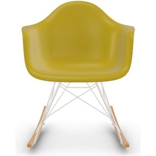 Photo of Eames Plastic Armchair RAR - 34 Mustard - White Base - Golden Maple - Dining Chairs - Metal/Wood/Plastic