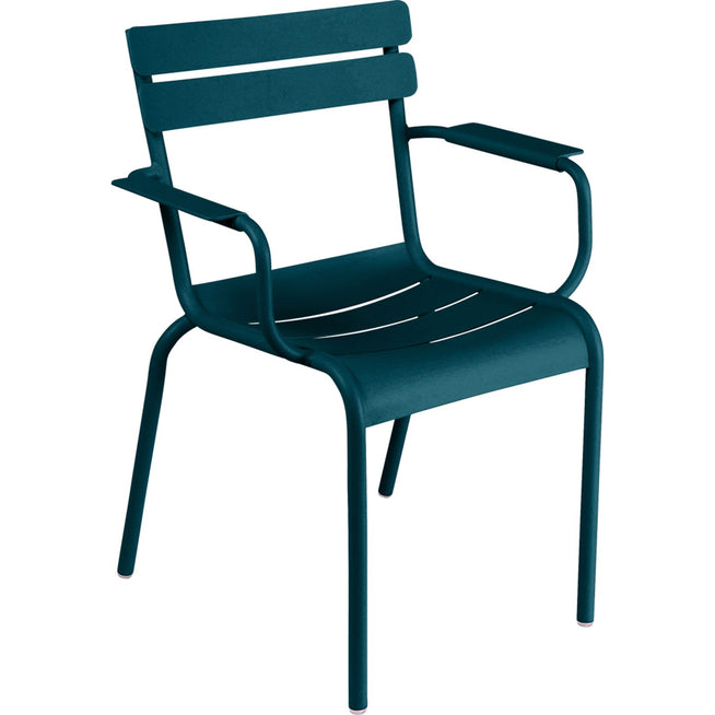 Photo of Luxembourg Armchair Acapulco Blue 21 - Outdoor dining chairs - Frédéric Sofia - Blue - Metal