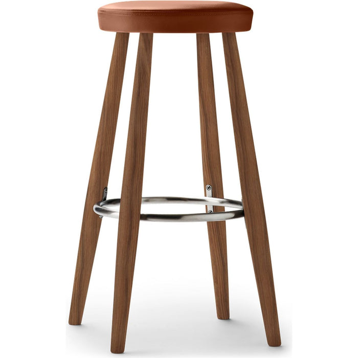 Carl Hansen - Ch56 High Stool, Oiled Walnut, Leather Group B Thor - 307 - Bar stools & Bar stools - Hans J. Wegner - Wood - Leather/metal/wood