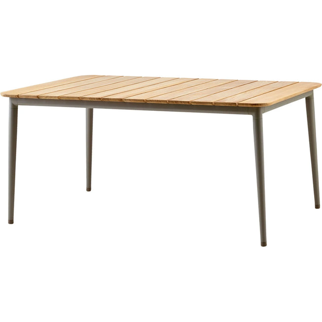 Photo of Core Dining Table, 160x90, Taupe, Table Top: Teak, Frame: Aluminium - Outdoor Dining Table - Foersom & Hiort-lorenzen Mdd - Beige - Metal/Wood