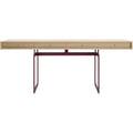 Thumbnail photo of Office Desk - Oak Top - Red Frame - Metal/wood