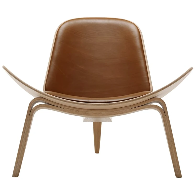 Photo of Ch07 Armchair Thor 307 Leather-White Oiled Oak