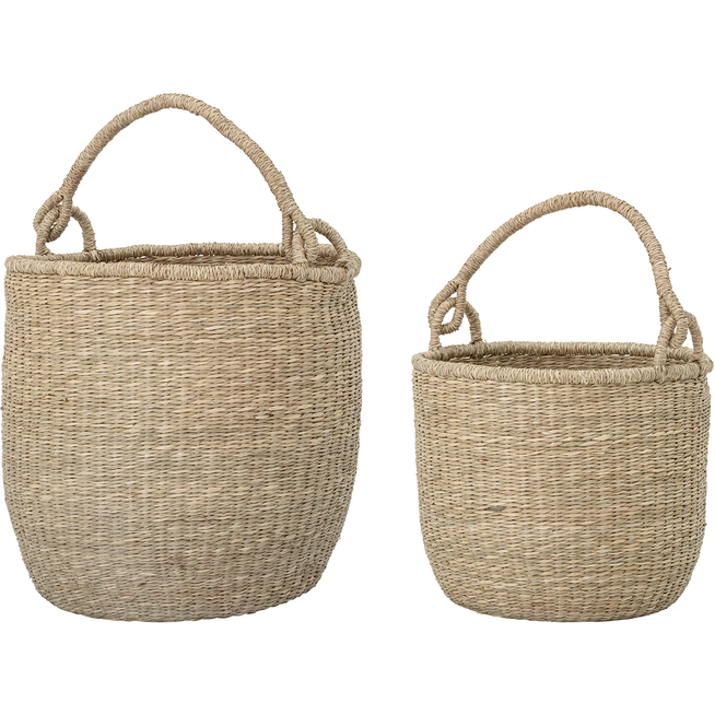 Photo of Basket with Handle Grass Set of 2 Pieces