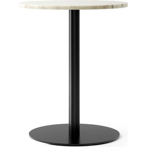 Photo of Harbour Column Counter Table Ø60 Off White Marble Tabletop With Black Base - Barbord - Norm Architects - Vit - Metall/trä/sten