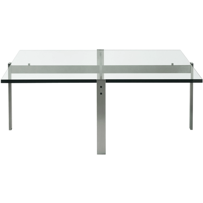 Photo of Pk65, Glass - Coffee table - Poul Kjærholm - Transparent - Glass/metal